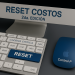 Imagen promocional del curso «Reset Costos» (2.ª edición): teclado con tecla «RESET», mouse azul y placa con el nombre del programa.