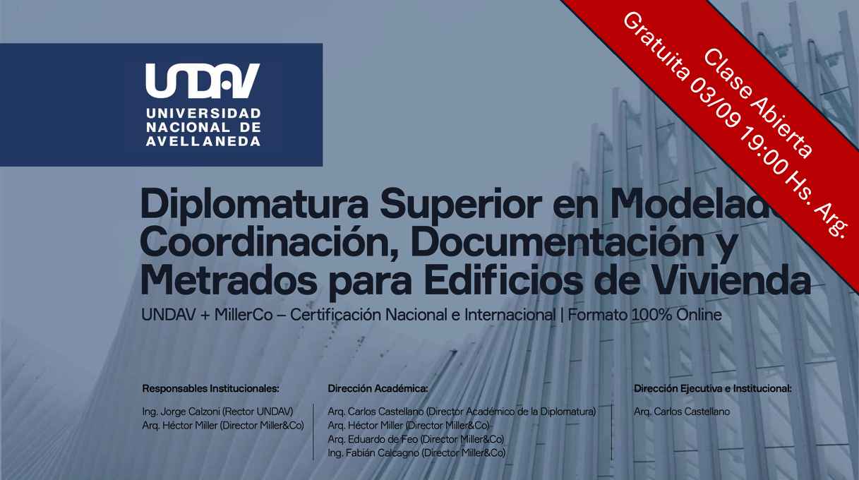 Diplomatura BIM UNDAV: Modelado, Coordinación y Documentación para Edificios de Vivienda